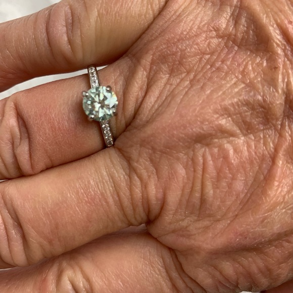 1.00 Ct. VVS1 Ice Blue Moissanite Ring, Size 7 - Picture 8 of 9